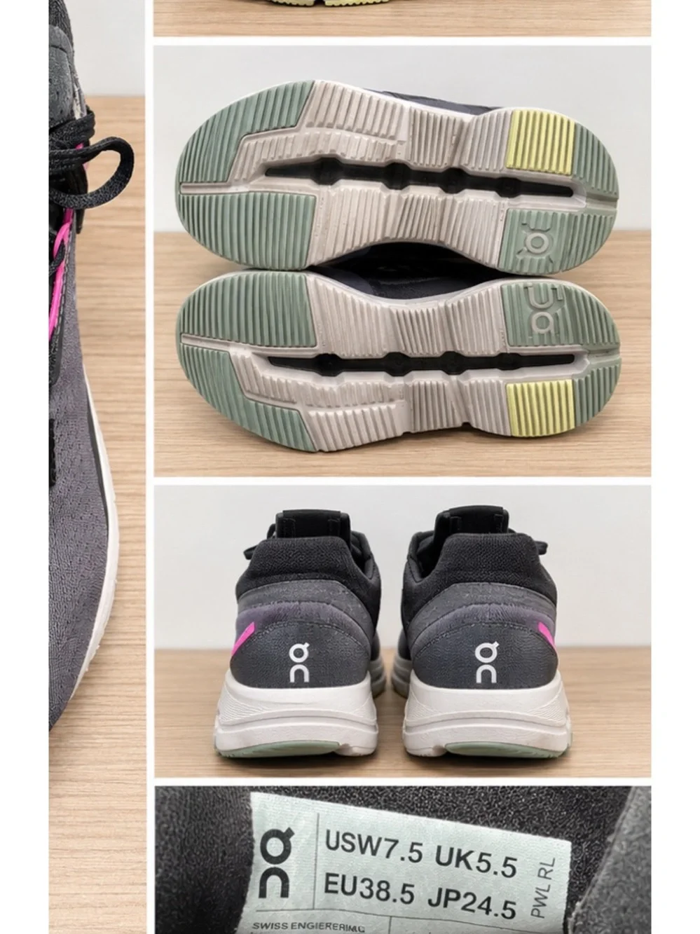 On Cloud Running Gray Sneakers Size 7 - Picture 2 of 4